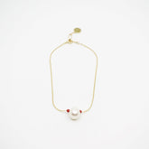 Браслет на лодыжку с золотым наполнителем из пресноводного жемчуга